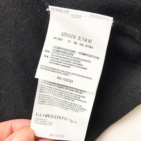 Armani Junior black knit long cardigan sweater EUC 12Y - Picture 8 of 9